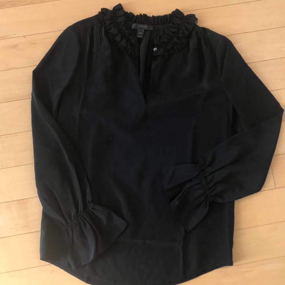 J Crew Ruffle Neck Blouse